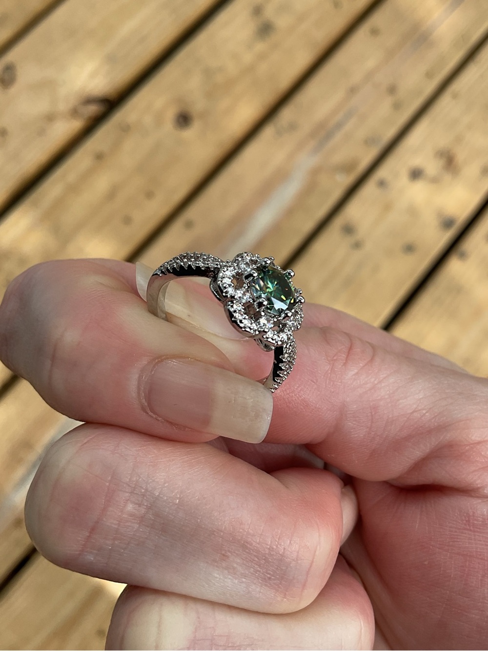 1 Ct Genuine Green Moissanite Halo Ring NWT | GRA Certified | Size 7 | Stunning - Picture 11 of 15
